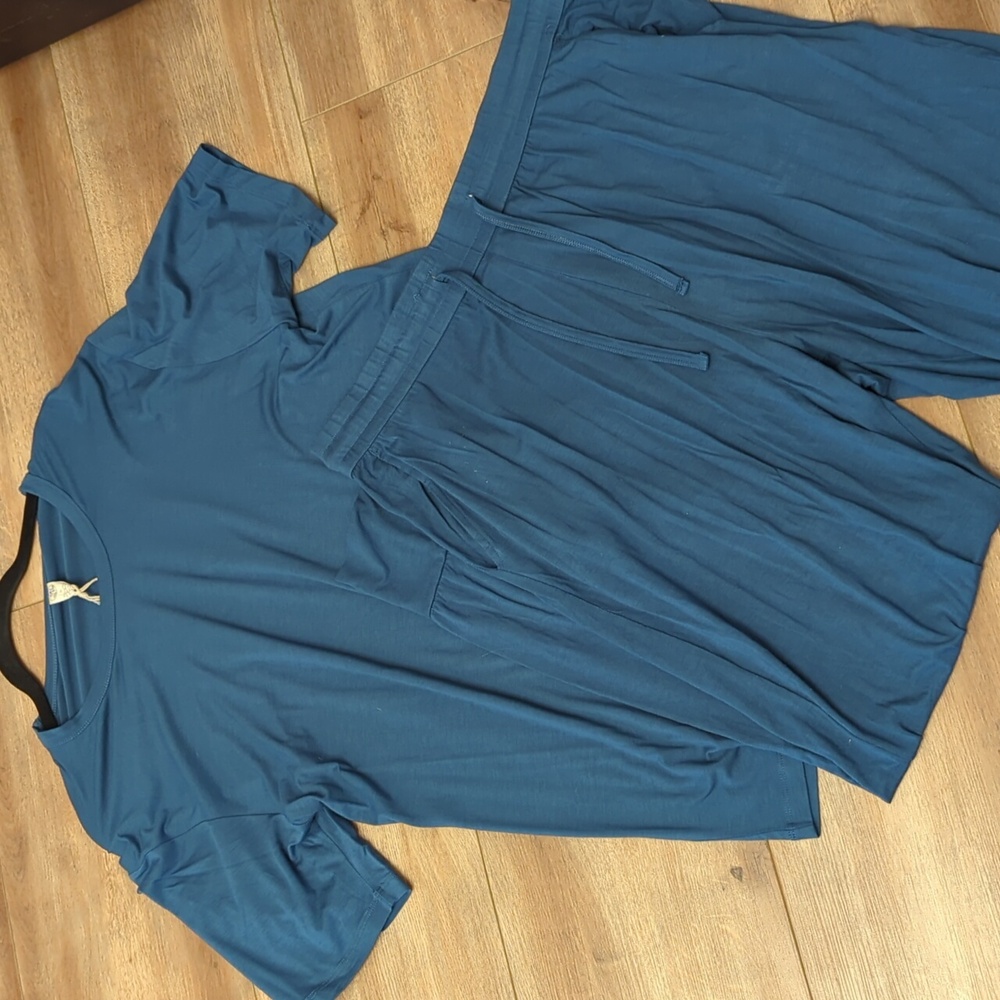 Larkspur Baby Men's Bamboo Crew Neck T-shirt & Jogger Set, XL